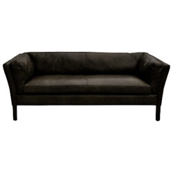 Halo Groucho Medium Aniline Leather Sofa Old Saddle Black